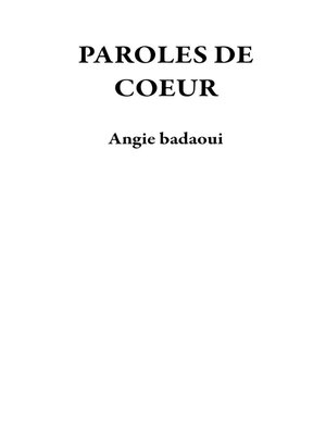 cover image of PAROLES DE COEUR